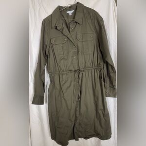 Time and Tru Khaki Women's Utility Shirt Dress